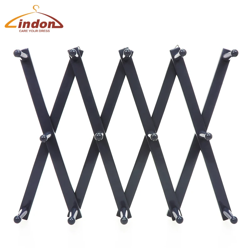 Solid Wooden Wall Hat Rack Expandable Stylish Storage