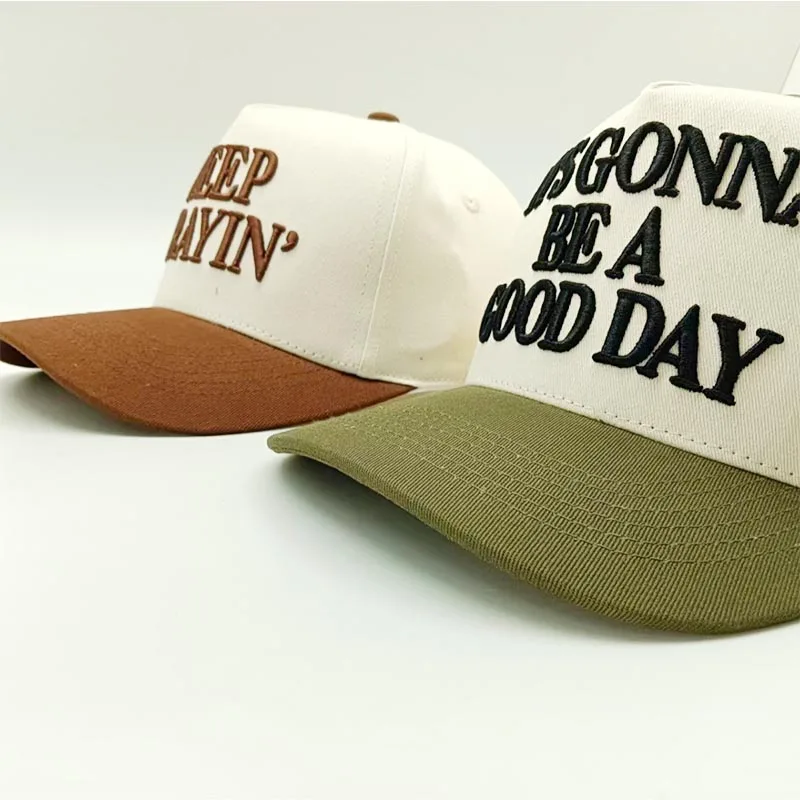 Custom Two-Tone OTTO Woven Patch Baseball Cap 5 Panel Structured Caps White Logo High Quality Sport Gorras Trucker Hats