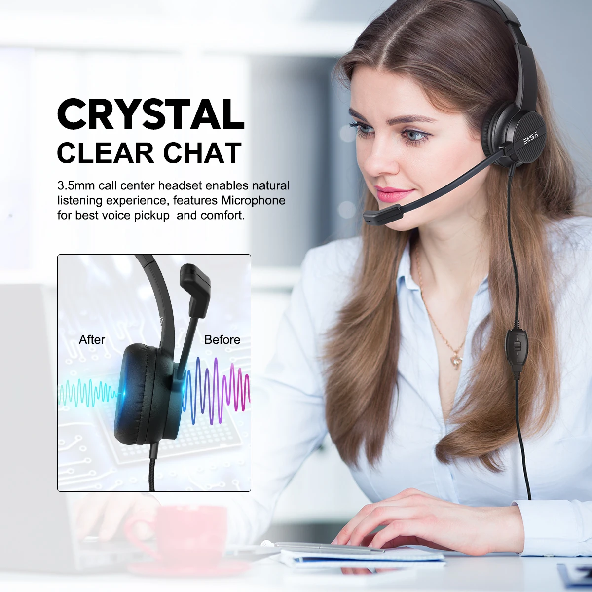 Gaming Headset Best Bluetooth Headset For Office Calls EKSA H12