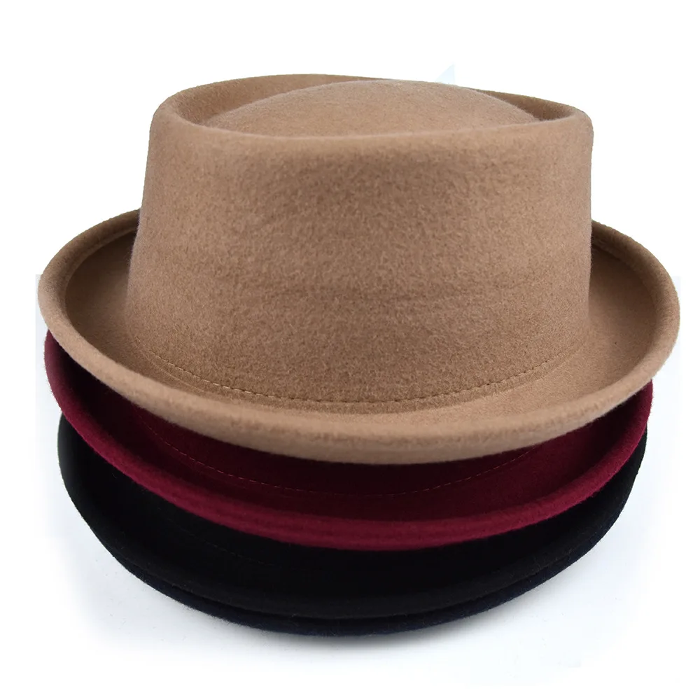 100% Wool Felt Pork Pie Fedora Hats - Classic & Versatile display picture 2