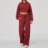 5555-1 sweatshirt 5555-2 long sweatpants-cherry red