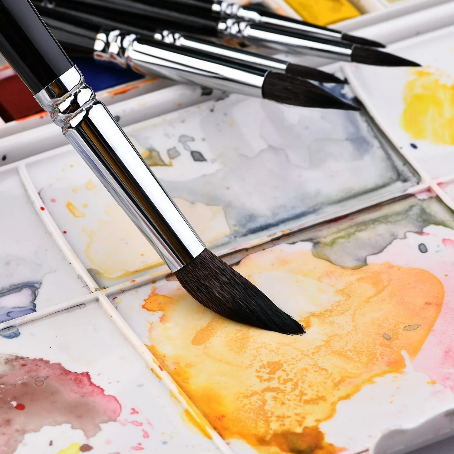 Производство 8 шт. высокого качества оптовая продажа акварель картин выполненных акриловыми красками кисть для рисования с деревянной ручкой белка Кисти