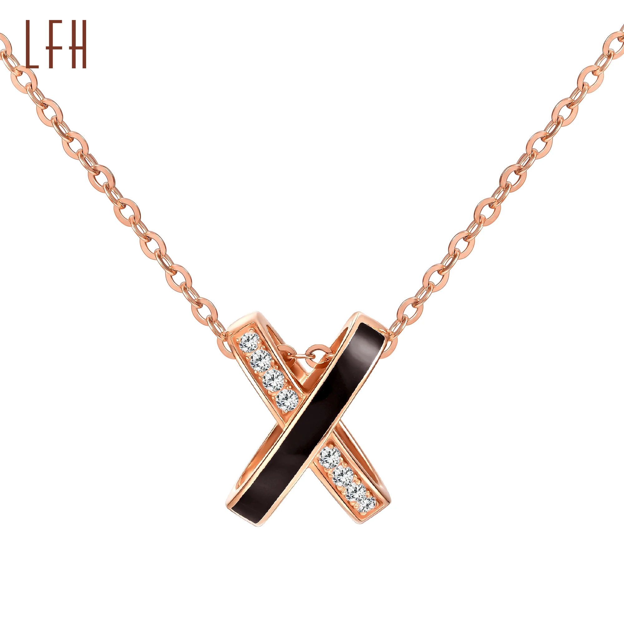 Collier Pendentif Coquelicot Et Coccinelle - 3 Zircons Verticaux - Plaqué Or Rose 18K