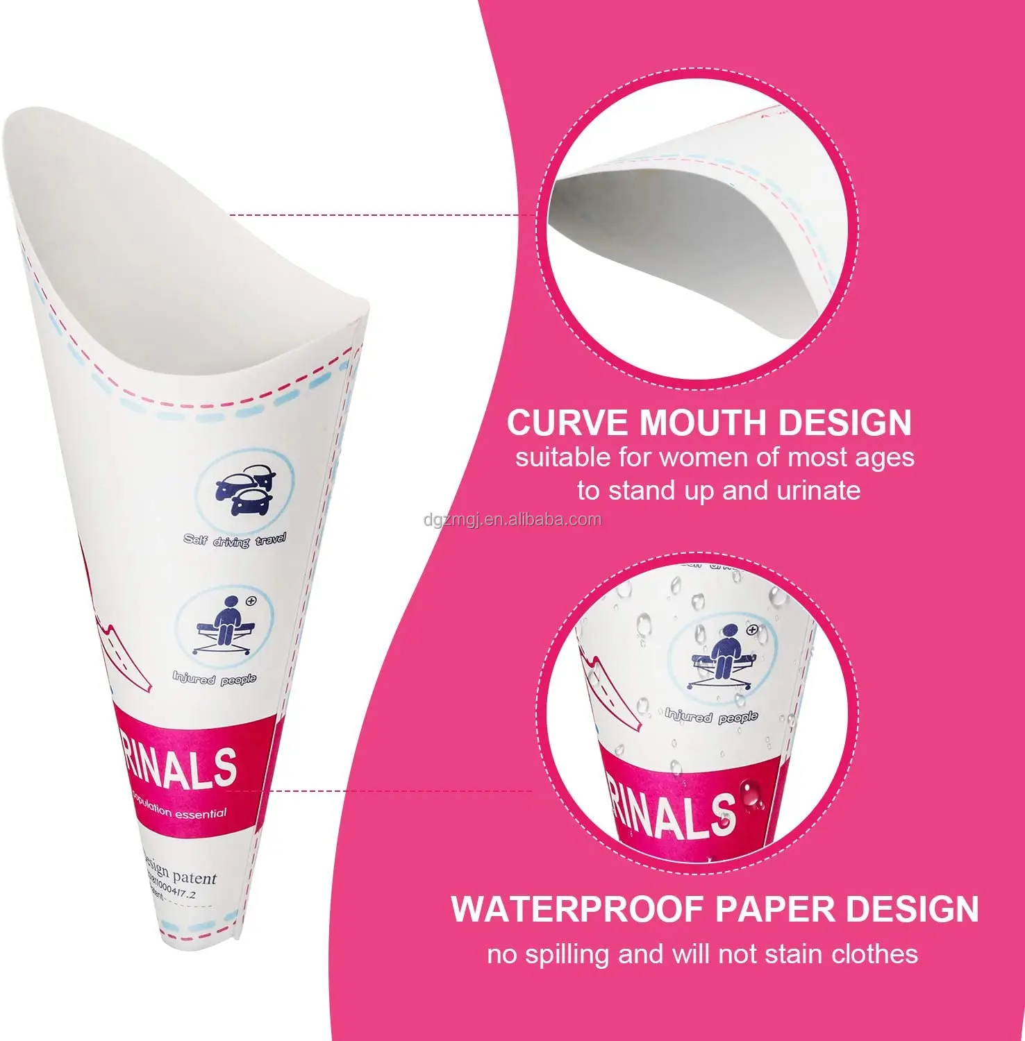 Paper Female Urinals Funnel Standing Pee Urine Cup For Pregnant Women ...