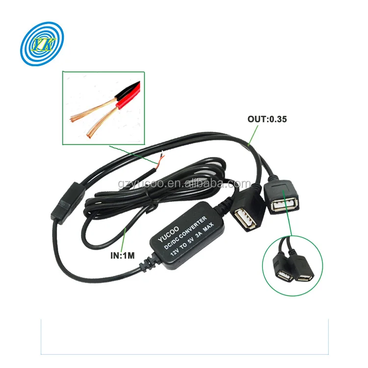 DC DC Micro USB Power Converter 12V  to 5V 3A Step Down Buck Module Car Power Supply