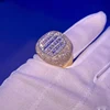 Moissanite jaune-baguette