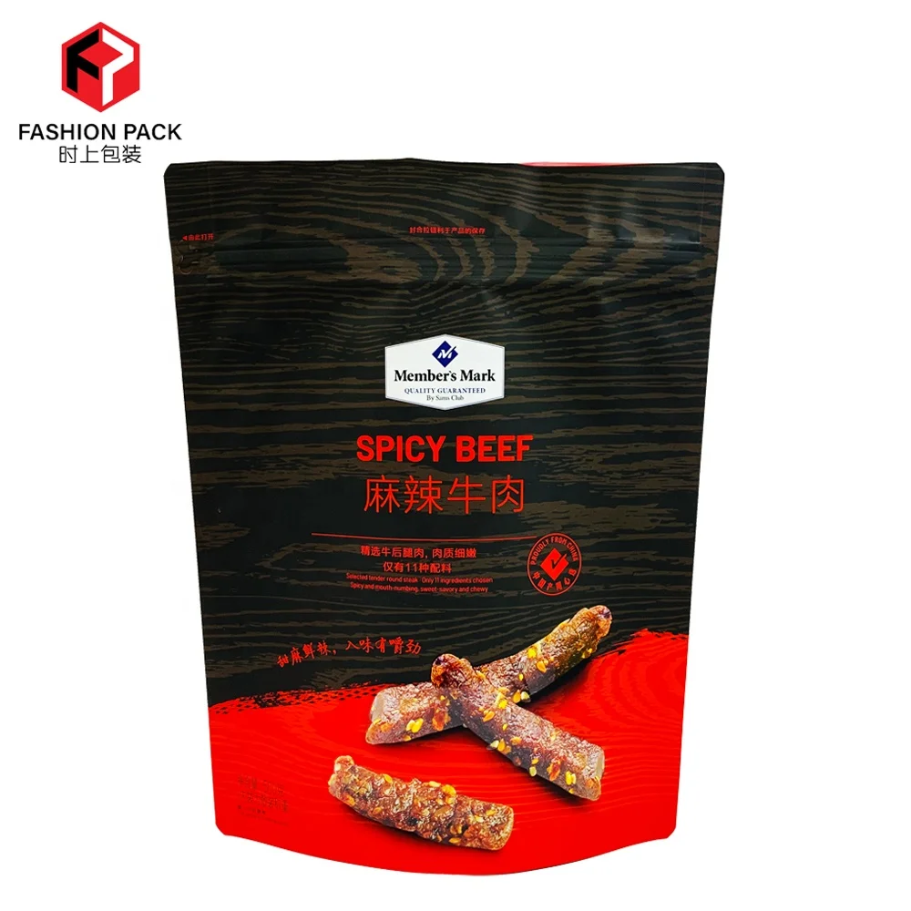Mylar Packaging Bags Glossy Food Safe Zipper Bags Foil Pouches for Jerky 