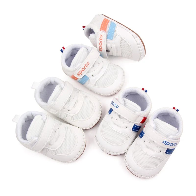 Spring and Autumn New Baby Striped Soft Sole Toddler Shoes Breathable Mesh Surface Infants Shoes