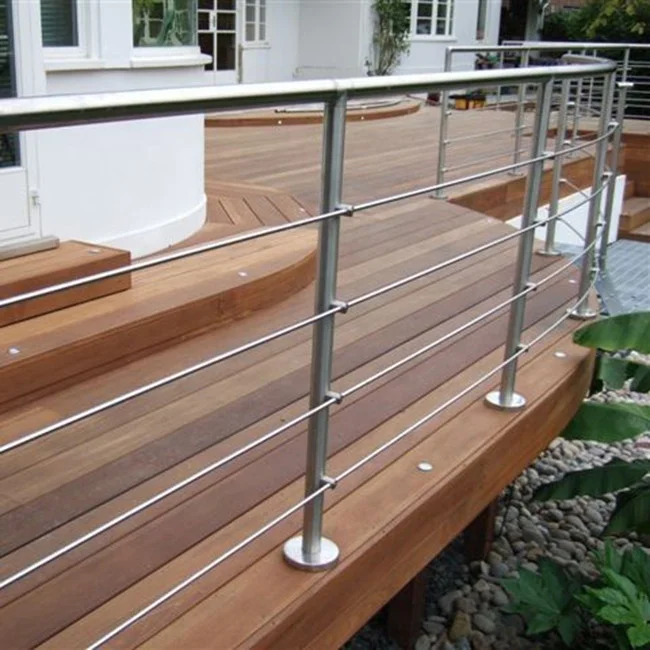 Stainless Steel Handrails Modern Style Brushed Rod Railing for Deck Balustrades From China manufacture