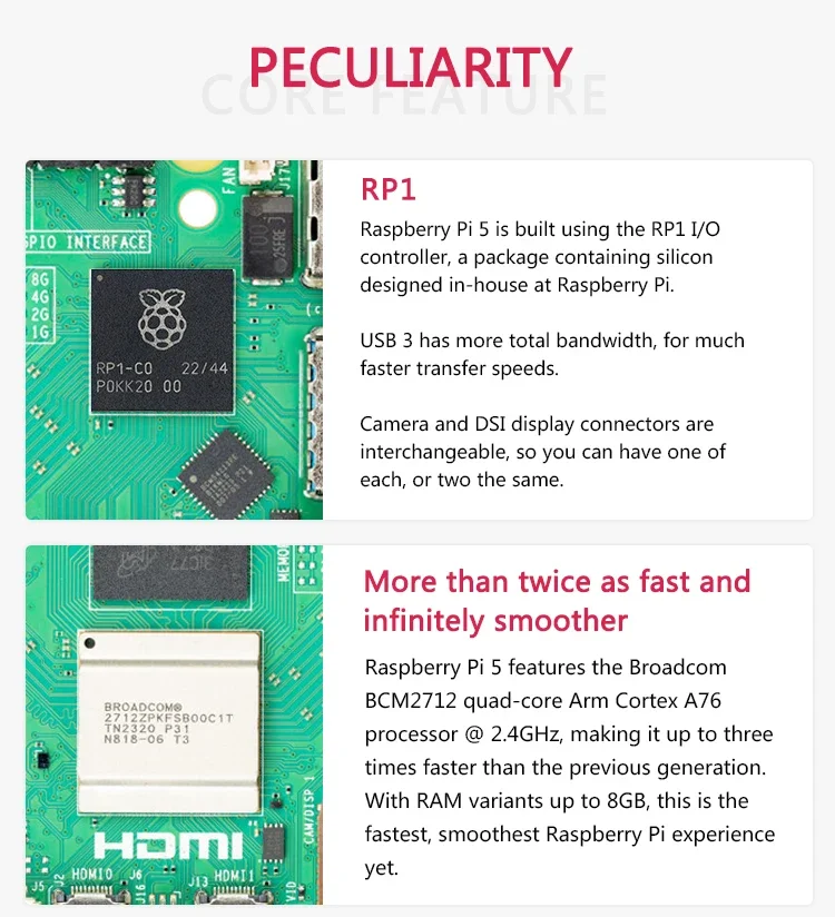 Raspberry Pi 5 8GB - Linux Arm Board for Python Programming