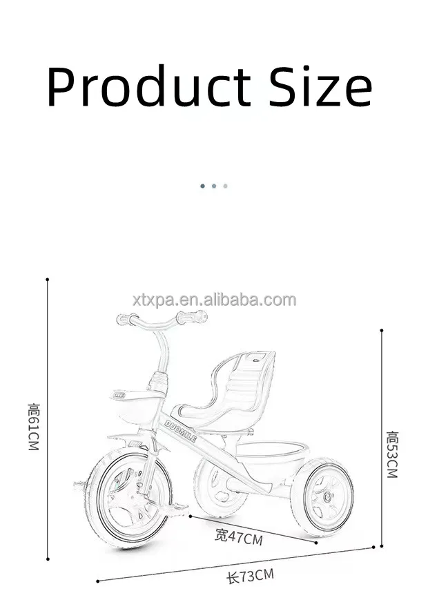 Kids Tricycle With Back Seat Rideon Toys Gifts Indoor Outdoor Balance