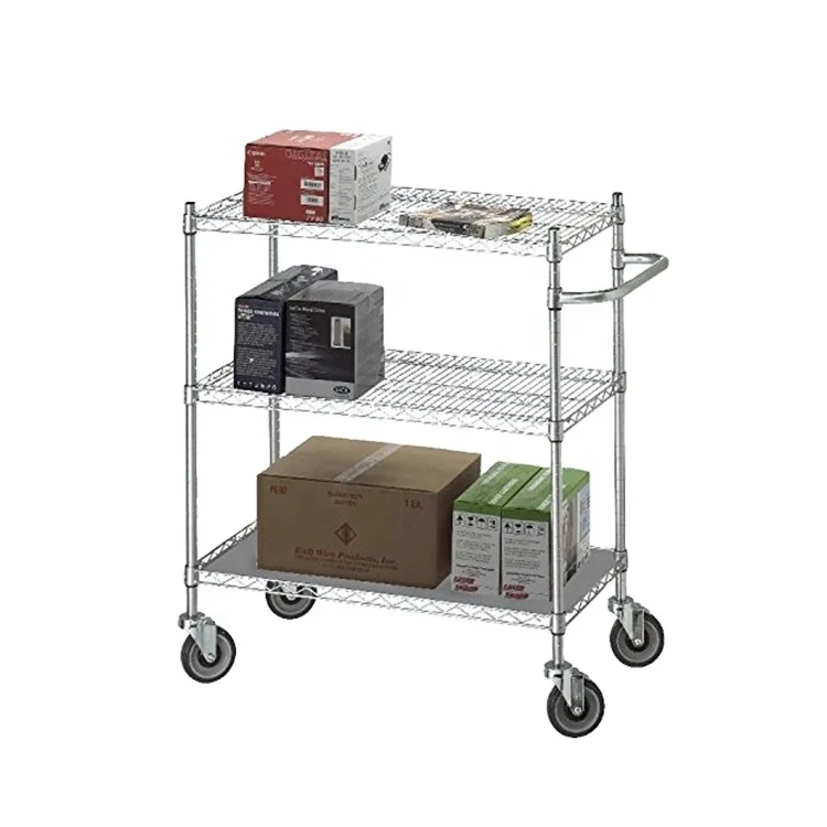 3 Tier Multi Purpose Mobile Delivery Trolley Cart