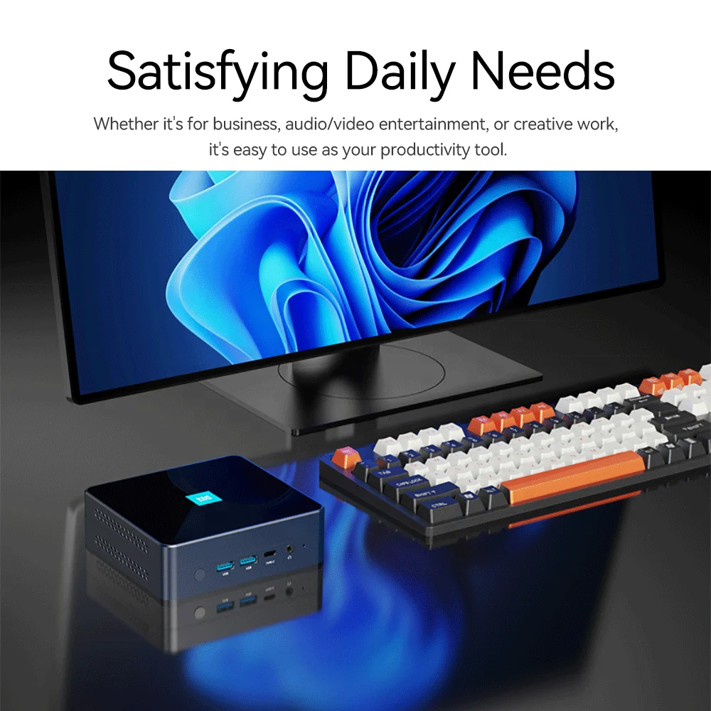 Intel N200 Mini PC 32GB DDR5, 2TB NVMe, 4K UHD, WiFi6 | Ideal