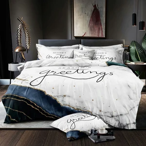 1800 Counts 3D Digital Brushed Microfiber Bedding Stain Polyester Bedsheet Bed Sheet Wrinkle Resistant Duvet Cover Set