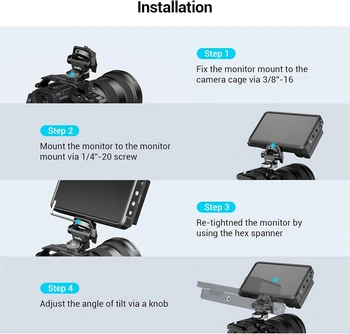 SmallRig Adjustable Camera Monitor Mount for ARRI-Style (Upgrade), 360 Degree Swivel and 180 Degree Tilt Monitor Holder product image