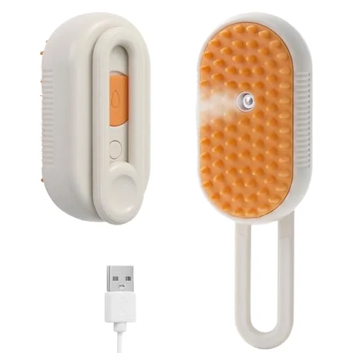 4 in 1 Beige Rechargeable Anti-Static Plastic Spray Brushes Eco-Friendly Steam Cleaning Shedding Combing for Cats Dogs All One