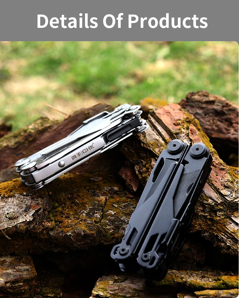 GHK Brand 15 In 1 Portable Plier  Multi Hoxagon Wrench Multi Tool Plier High Quality Multifunctional Full Locking Plier