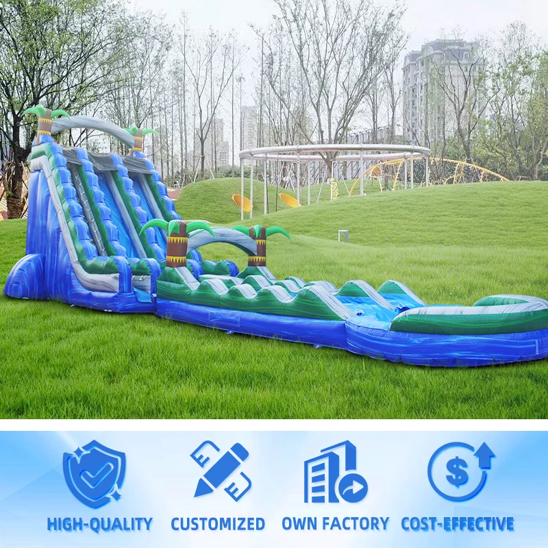 Лидер продаж коммерческая надувная водная горка 20 футов 30 с бассейном Мраморная для взрослых