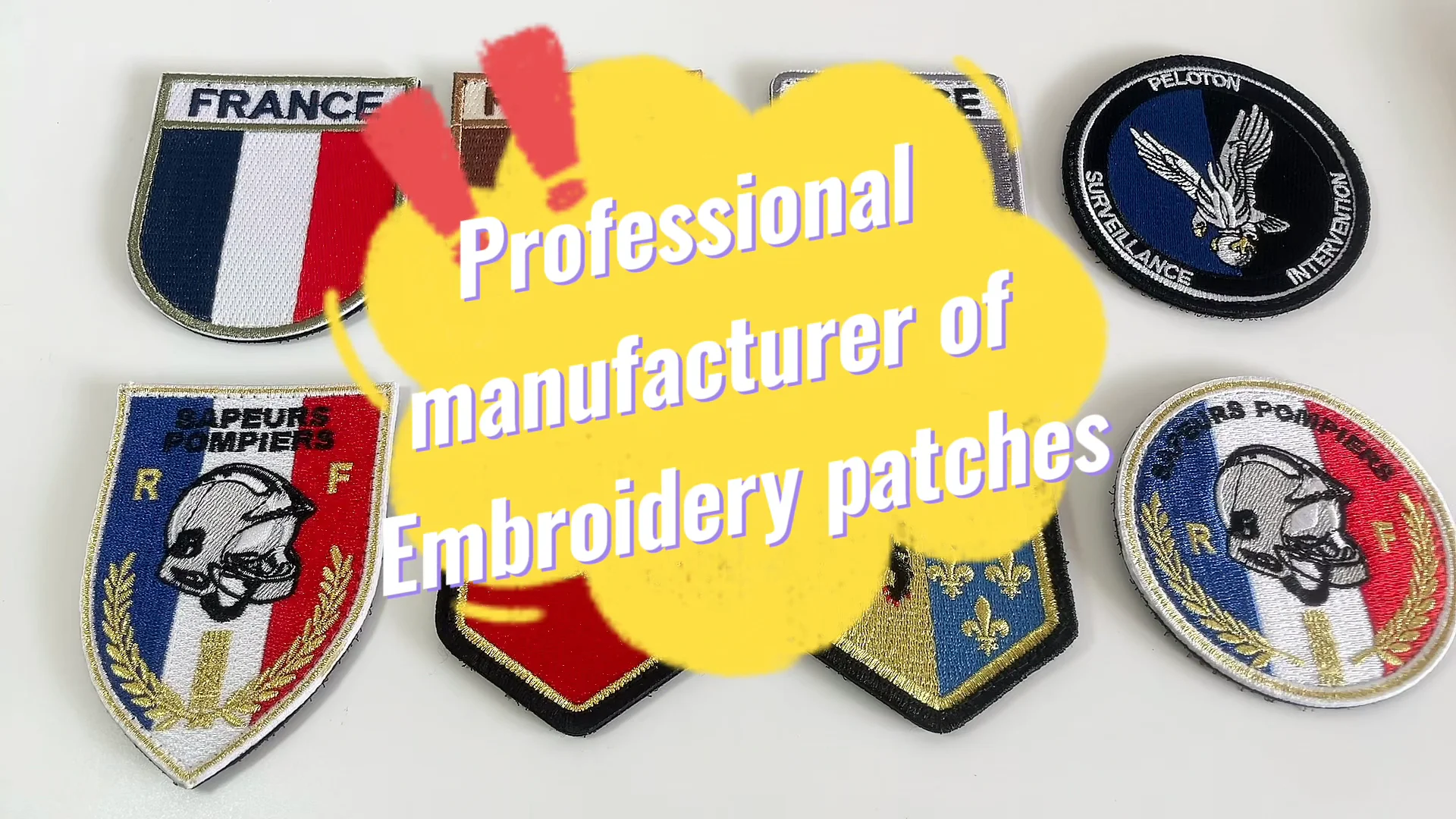 High Quality Custom France Hand Embroidery Badges Patches Pakistan