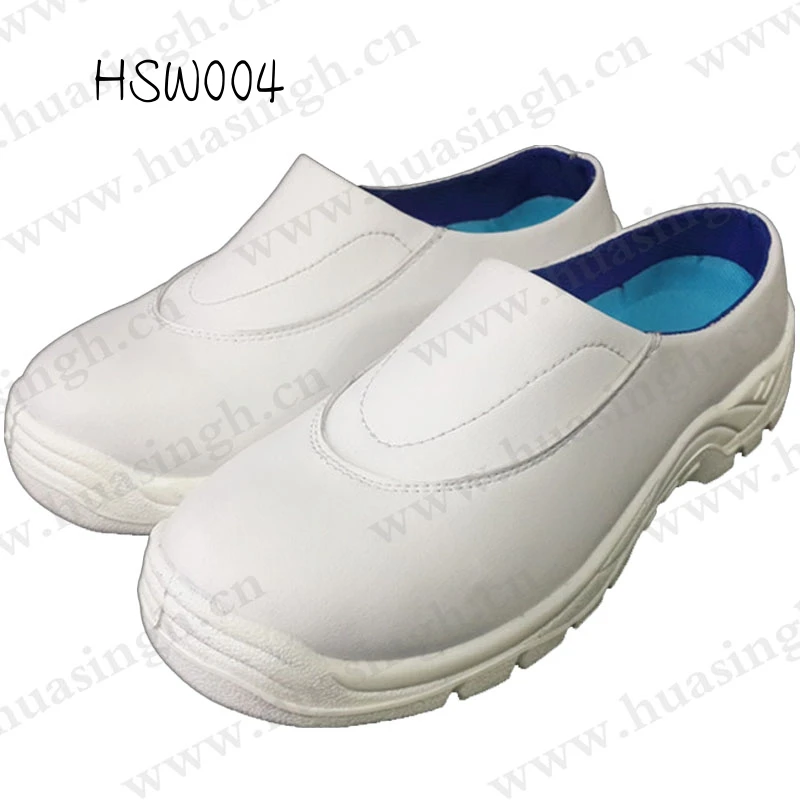 Rwh, 2025 Wholesale Easy Wear Hit-proof White Work slippers Acid&alkali Resistant PU Injection Safety Shoes for Lab HSW004