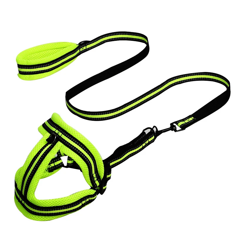 Wholesale Soft Color Sandwich Net Cloth Dog Chest Back Leash Adjustable Soft Padded Reflective Dog Pet Accessories