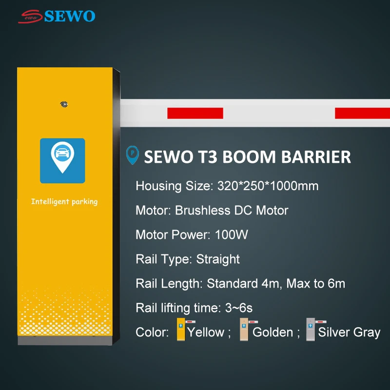SEWO Smart Parking Management System RFID Card Ticket Dispenser System With High Speed Barrier Boom Gate