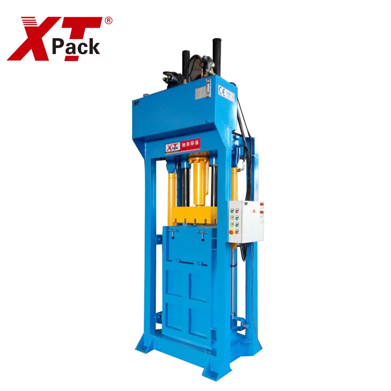 XTPACK Manual Tying Compressing and Packaging Used Clothes/cotton  Hydraulic Baler Machine
