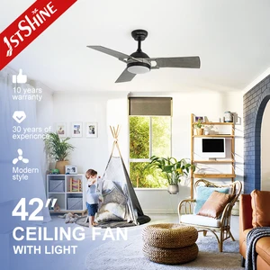 1stshine LED Ceiling Fan 220v Pure Copper 42 Inches ABS Blades Energy Saving Ceiling Fan with LED Light