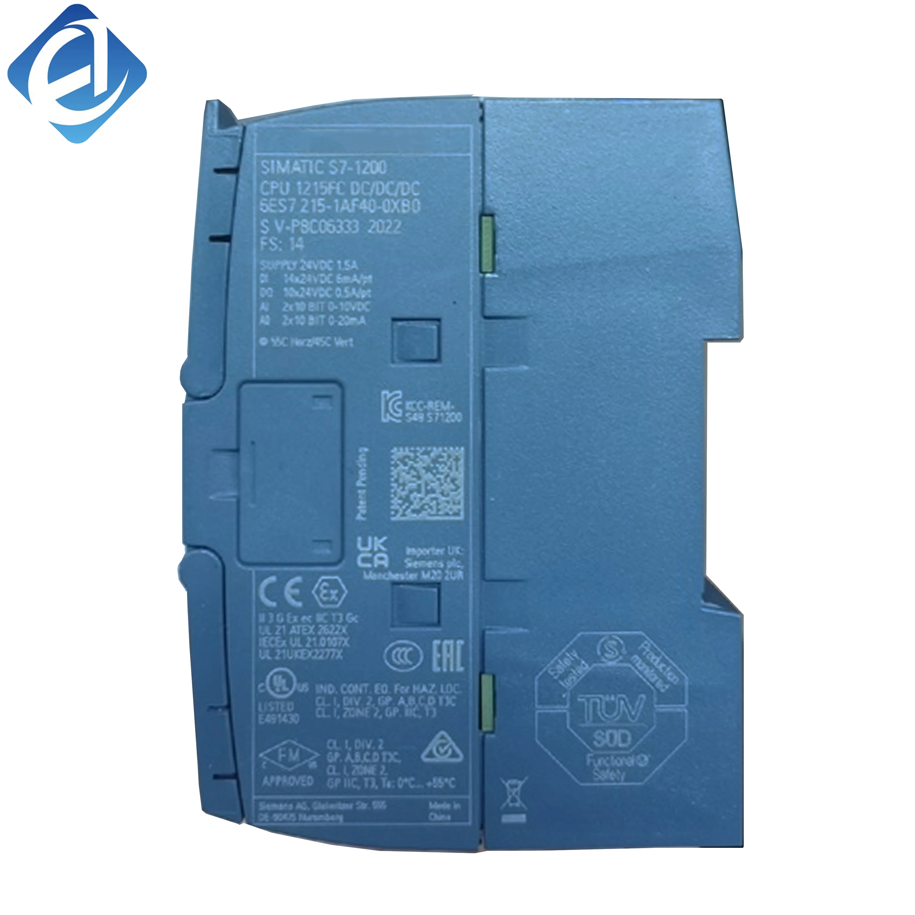 Új, eredeti 6ES7215-1AF40-0XB0, 6es72151af400xb0 S7-1200 CPU-modul, készleten raktárunkban