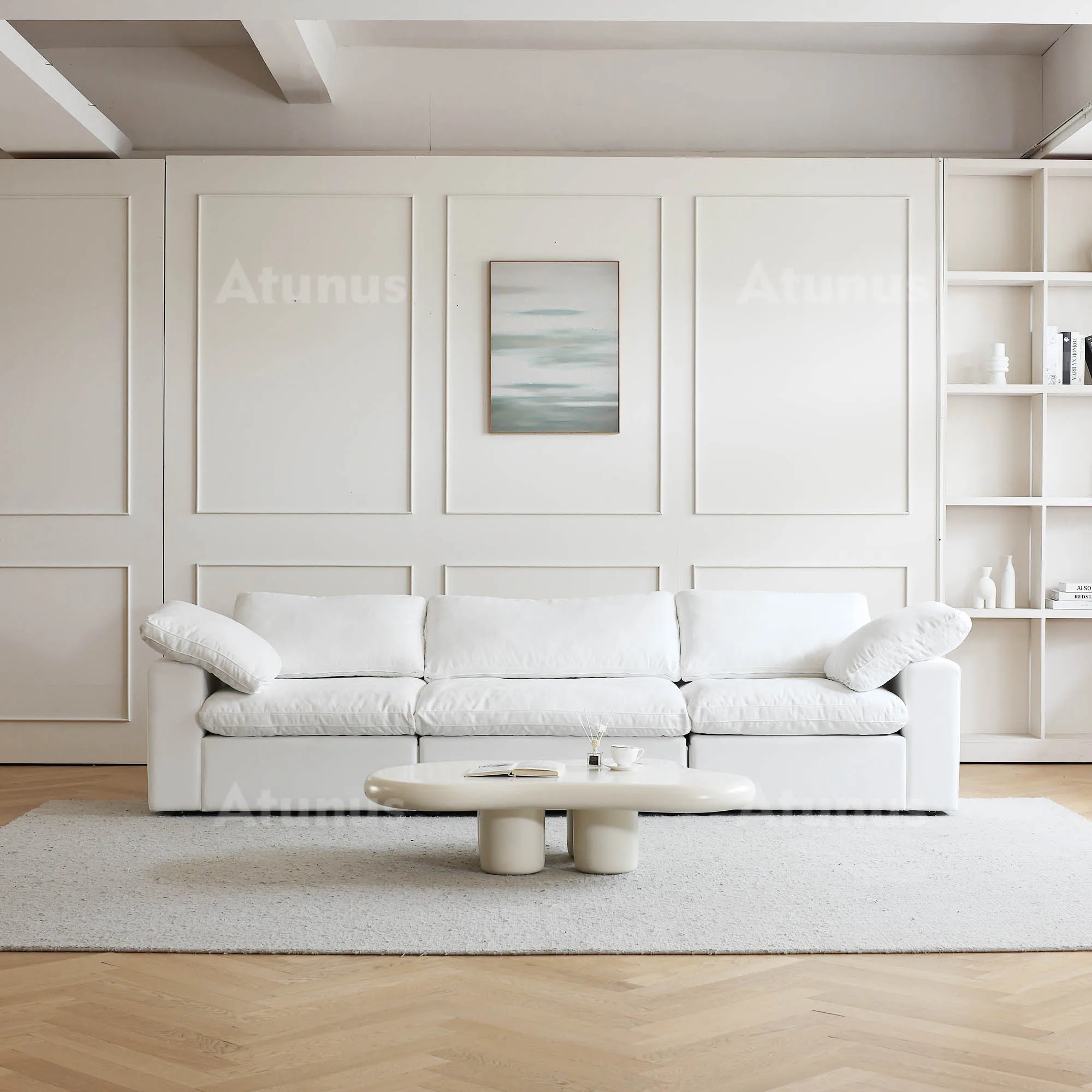 ATUNUS USA in Stock Drop Shipping Modern Sofa Living Room Furniture Nordic White Cloud Modular Sectional Couch Sofa Sets