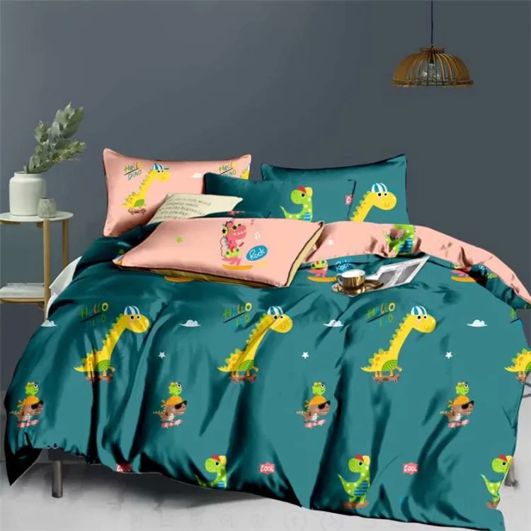 Top Quality Luxury 3d Printing Design Baby 4pcs Bedding Sets Microfiber Bedsheet Comforter Set for Kids