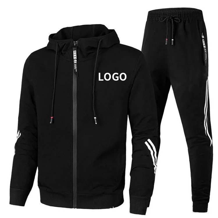 Custom Logo Mens Tracksuit Set Wholesale Private Label Men Sportswear  Hoodies Jogger Suits Piece Tracksuits Set