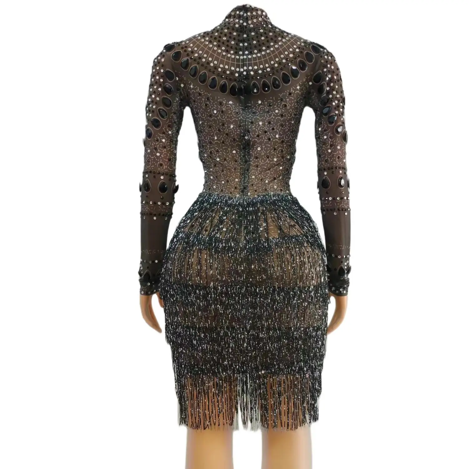 strapless open back dress Women's Dream Sheath Rhinestone Maxi Dress XS/S/M/L/XL/XXL/Customize Black/Deep  Red/Light Beige/Pale Pink MEAN BLVD