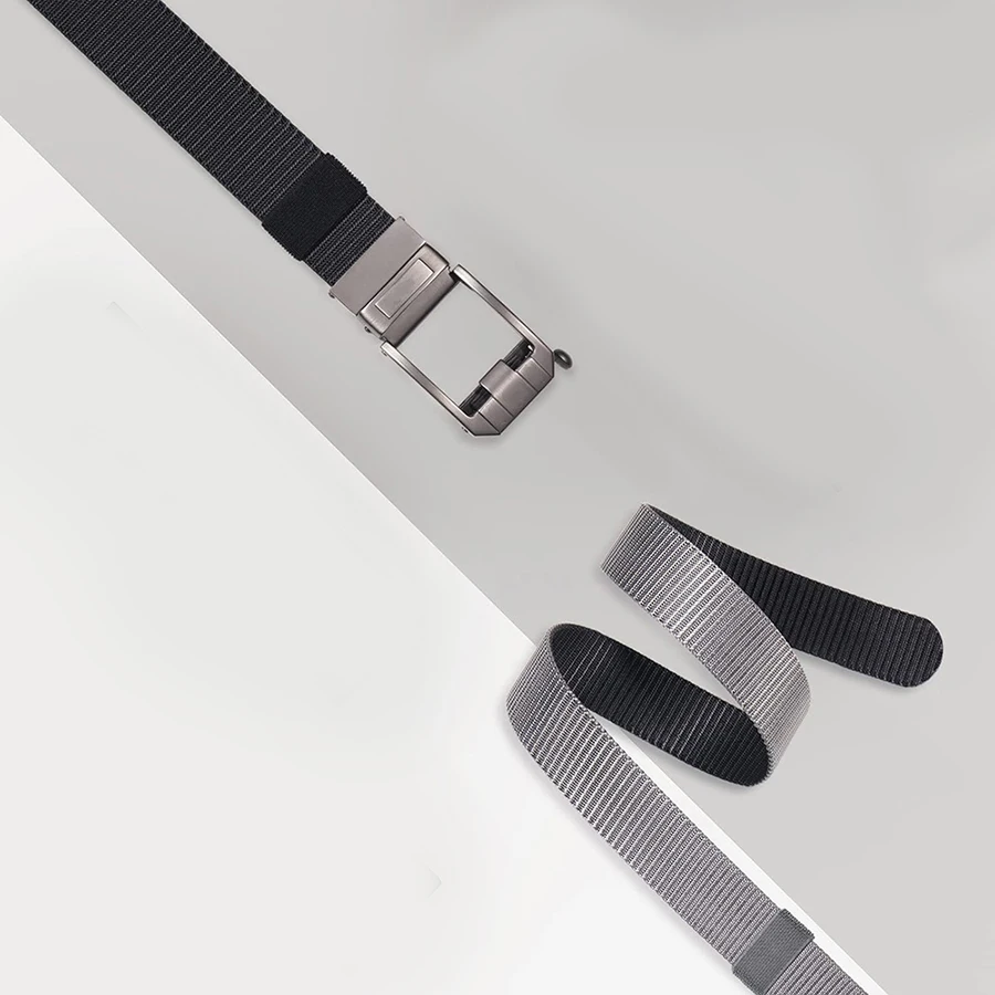 Wear-resistant Lightweight Reversible Ratchet Belt Nylon Web Tactical Work Belt with Automatic Slide Buckle