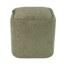 Nordic Style Grey Velvet Color Ottoman Pouf Stool Fabric Pouf Modern Footstool