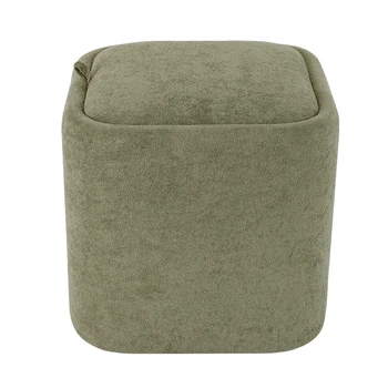 Nordic Style Grey Velvet Color Ottoman Pouf Stool Fabric Pouf Modern Footstool