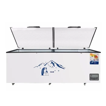 1000l Supermarket Commercial Double Door Horizontal Deep Chest Freezer ...