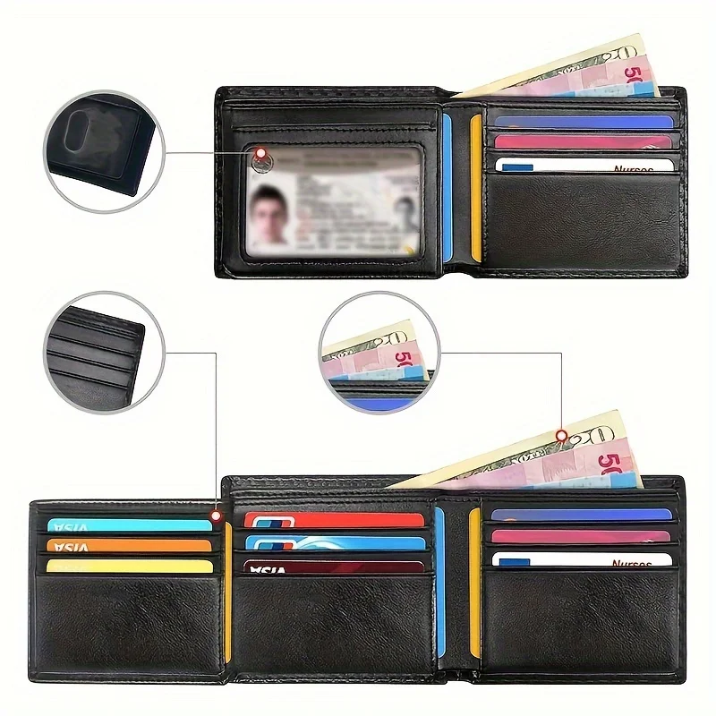 Men's Ultra-Thin Minimalist RFID-Blocking Wallet with Triple Fold and 9 ...