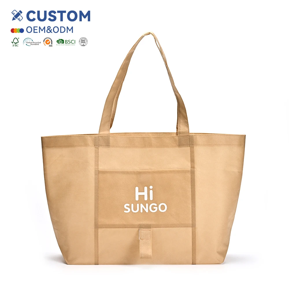 Custom Logo Printed Canvas Cloth Shopping Bag Sublimation Tote Bag Blank Waterproof Non Woven Bags