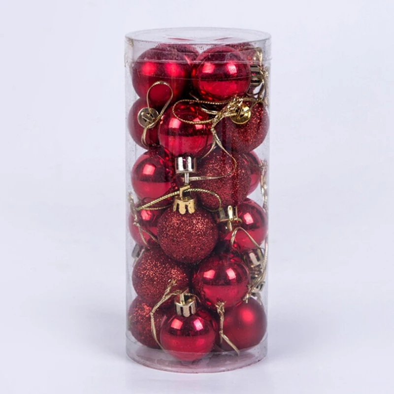 24Pcs 40mm Christmas Xmas Tree Ball Bauble Hanging Home Ornament DIY Decor 