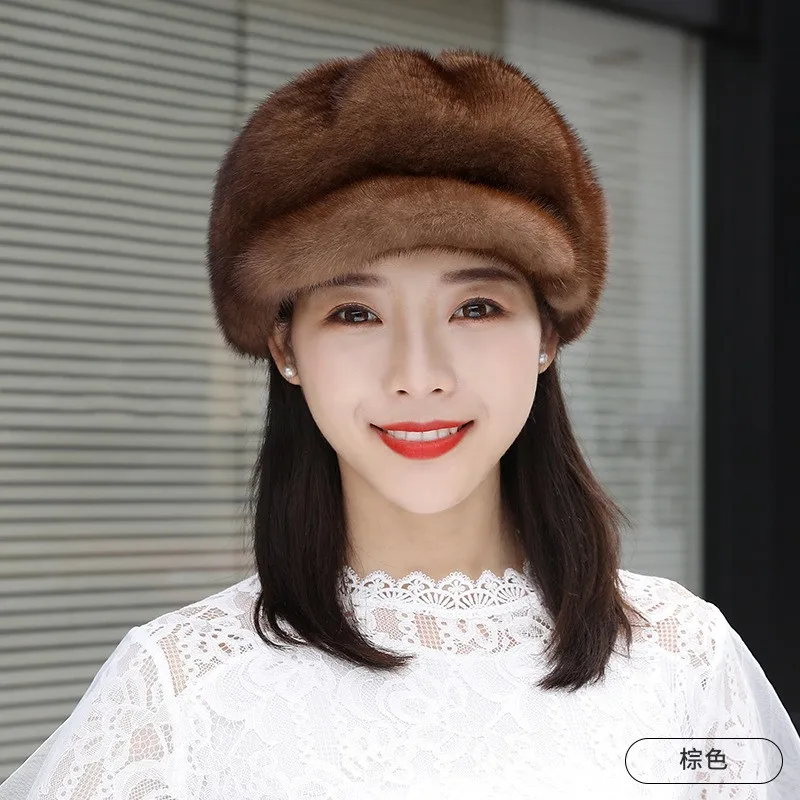 Shop Warm Winter Hats for Women - Luxury Real Mink Fur Beanie display picture 2