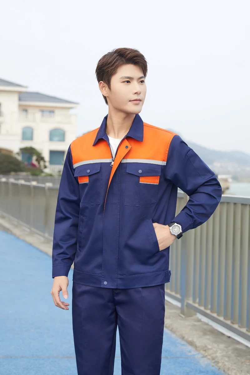 Different Colors Customized Work Uniform Set With Logo Printing For Construction