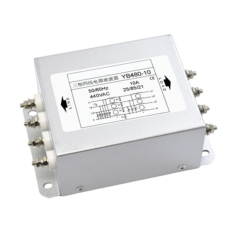 380V 440V 520V Three-Phase Four-Wire Power EMI EMC Filter 10A-200A Double-Stage LV Products