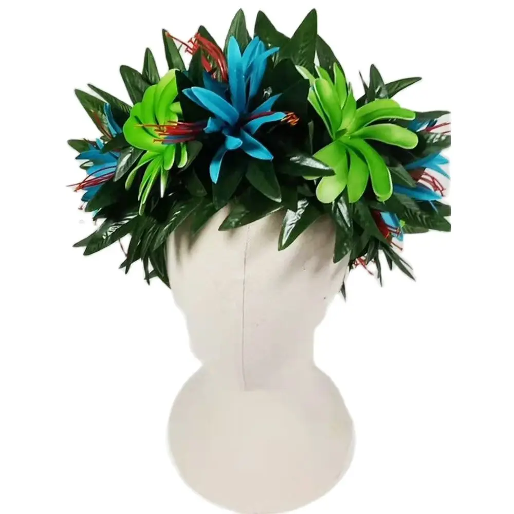 HK00037 64 см искусственные шелковые листья Maile Haku W пенопластовые Гавайские цветы гирлянда Гавайская Цветочная корона головные
