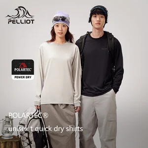 PELLIOT Polartec Quick-drying T-shirt New Men and Women's Outdoor Breathable and Skin-friendly Tops Long Sleeve t Shirts
