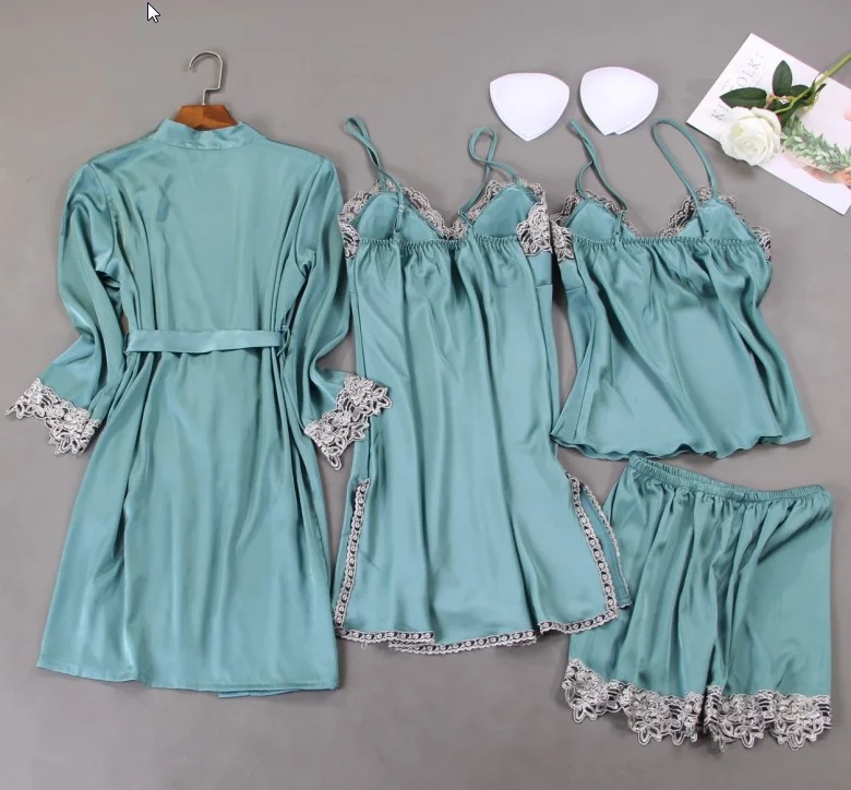 Three quarters new products  high quality silk satin women three-piece