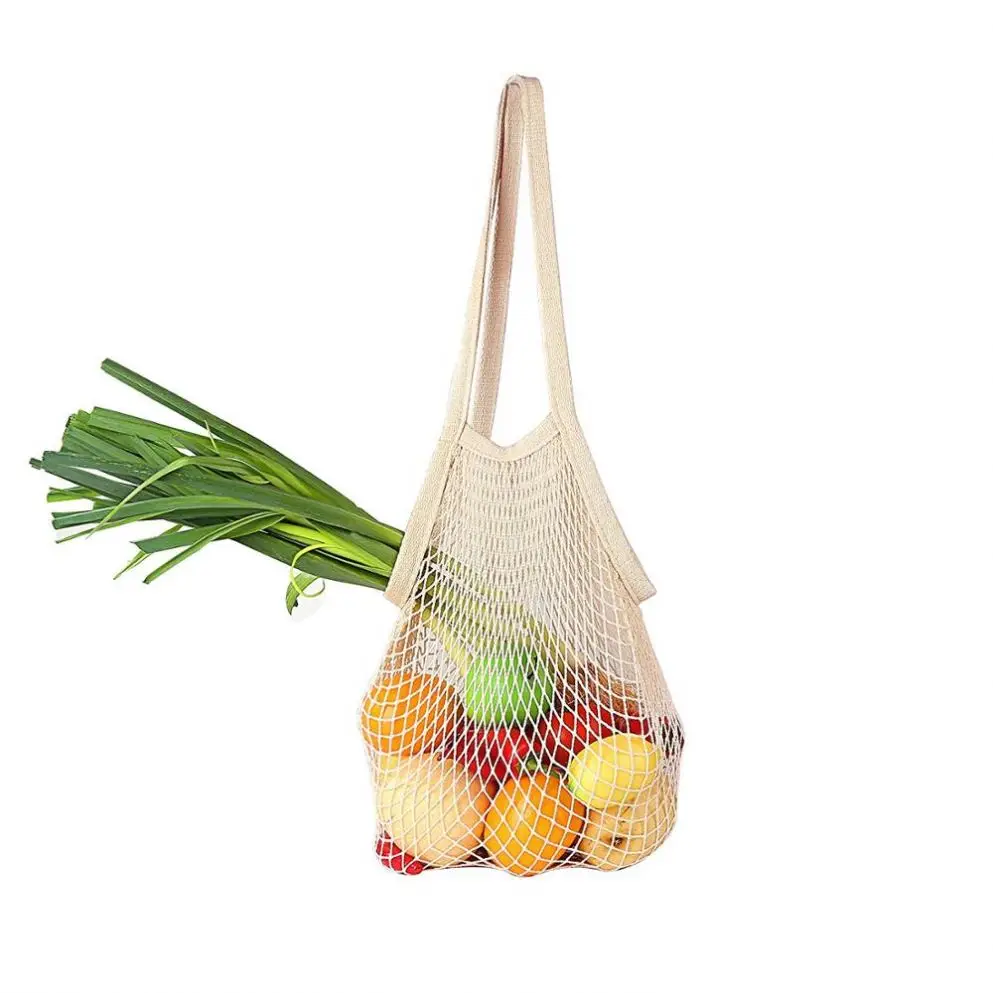 Portable Reusable Mesh Cotton Bag for Shopping Tote bag Hand bag for Fruit Storage Shopper