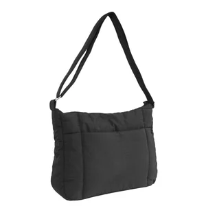 Black Memory Cloth Tote Bag for Women, Adjustable Strap, Front Pocket & Inner Zipper Pocket