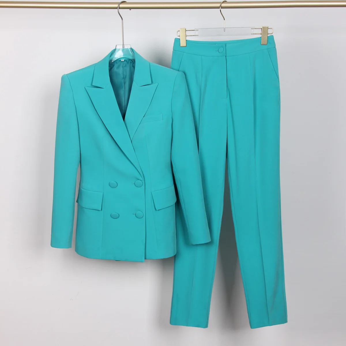 Latest Fashion Cotton Solid Color Blazer Set For Women 3 Piece Set ...