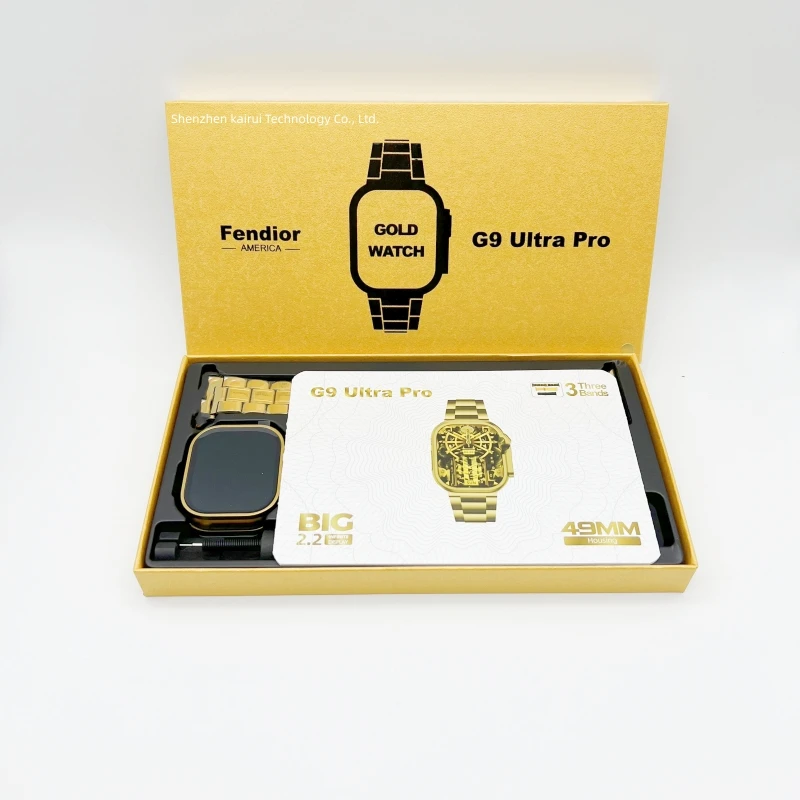 Newly Launched Latest Smartwatch G9 Ultra Pro With 3 Straps Pure Gold ...